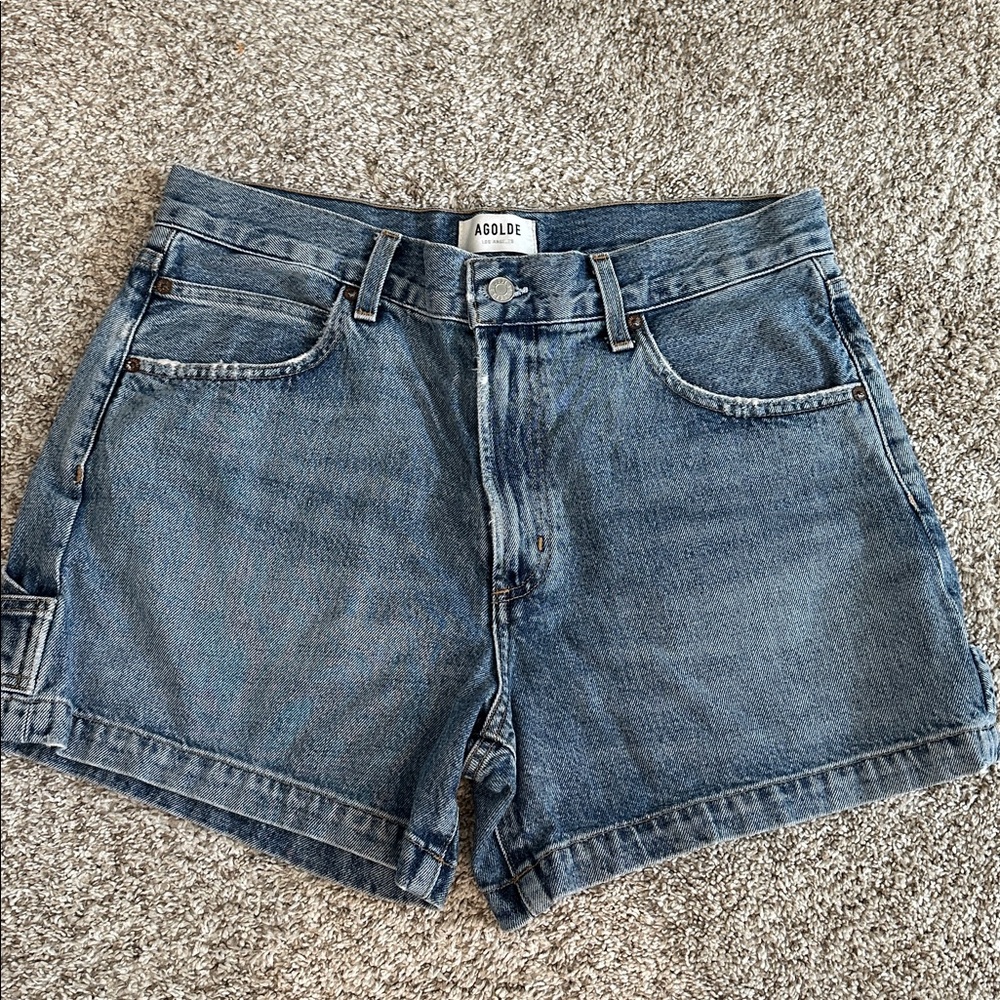 Agolde Magda Classic Blue Jean Shorts